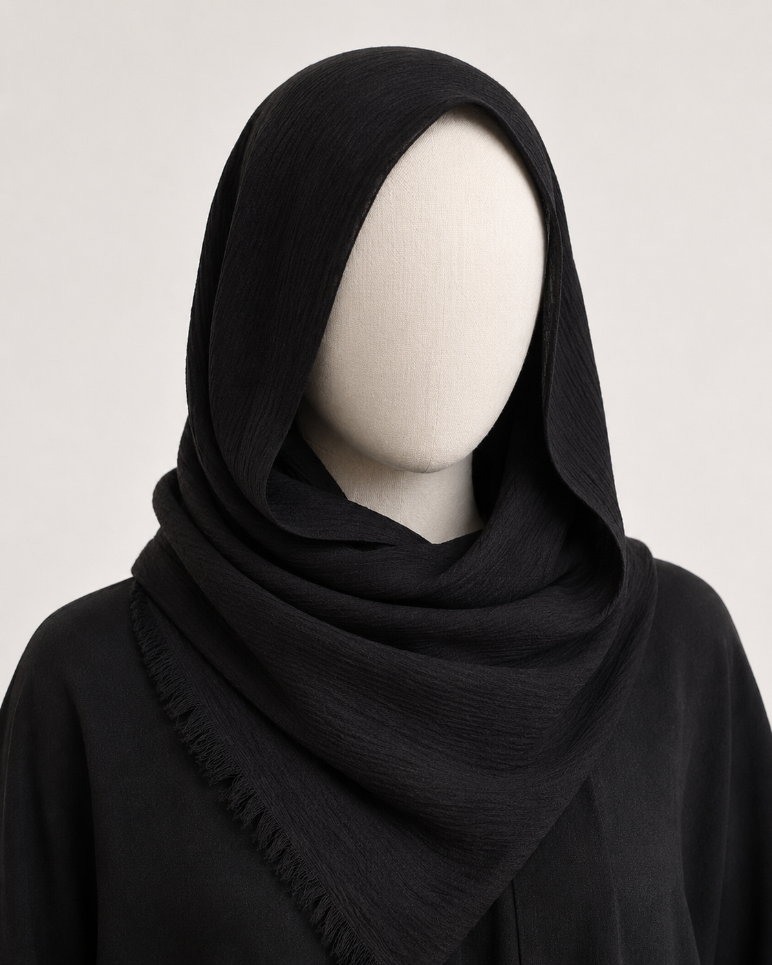 شال ساده زنانه مدل پفکی رنگ مشکی